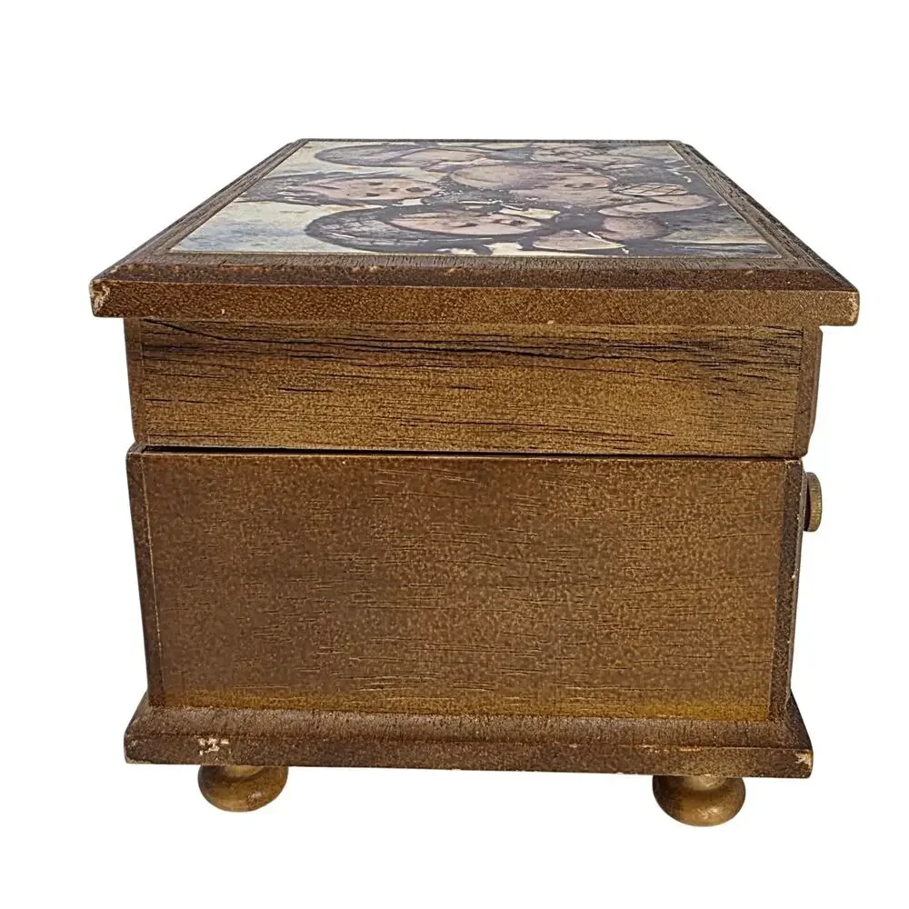 Vintage Himark Japan Music Box Jewelry Box Hummel Style Children Faux Drawers